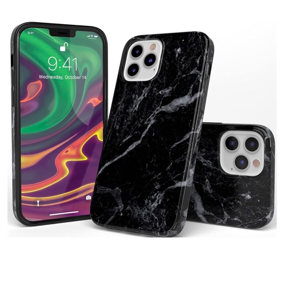 Casely iPhone 11 Pro Max Case Sleek Black Marble with Mag Safe - Picture 7 of 8